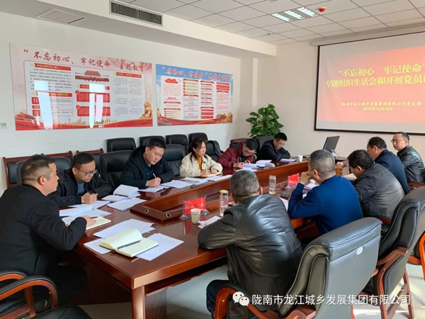 市龍江集團(tuán)黨支部召開“不忘初心、牢記使命”專題組織生活會和民主評議黨員會議