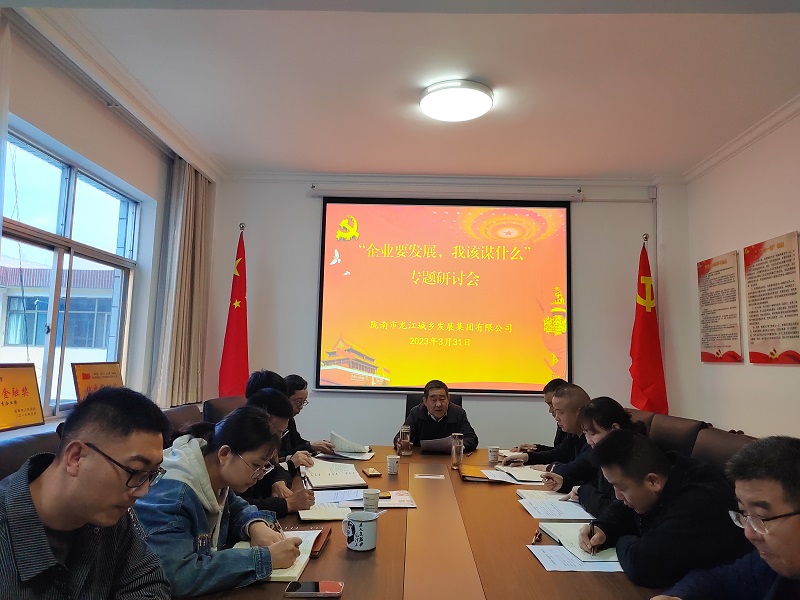 【“三抓三促”行動(dòng)進(jìn)行時(shí)】市龍江城鄉(xiāng)集團(tuán)開展“隴南要發(fā)展，我該謀什么”——圍繞“加快集團(tuán)公司高質(zhì)量發(fā)展，我該謀什么”專題研討